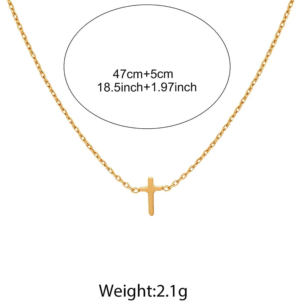 New 18K Gold Plated Cross Necklace