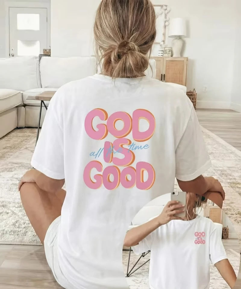 GOD IS GOOD Print T-shirt