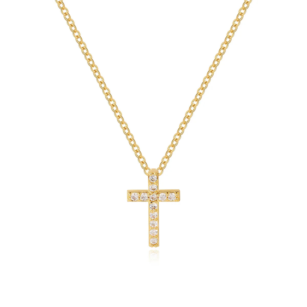 New 18K Gold Plated Cross Necklace