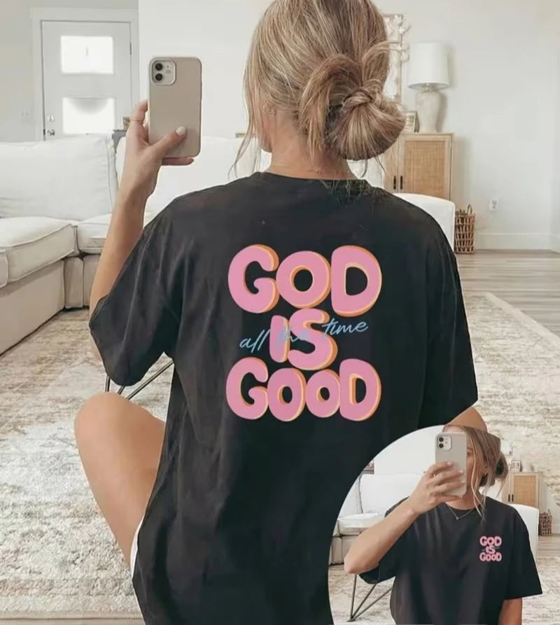 GOD IS GOOD Print T-shirt