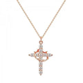 Rotatable Crown Cross Pendant Necklace