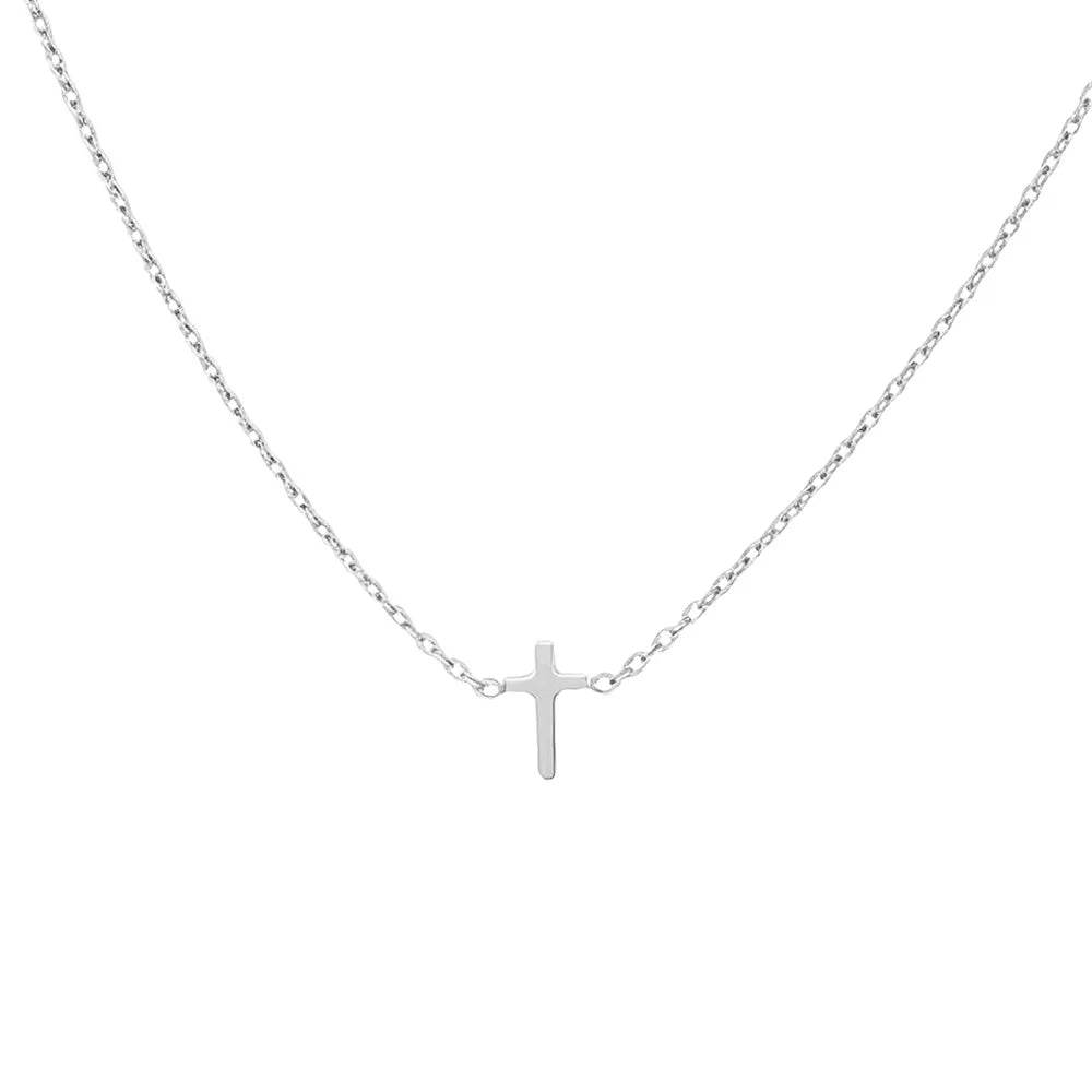 New 18K Gold Plated Cross Necklace