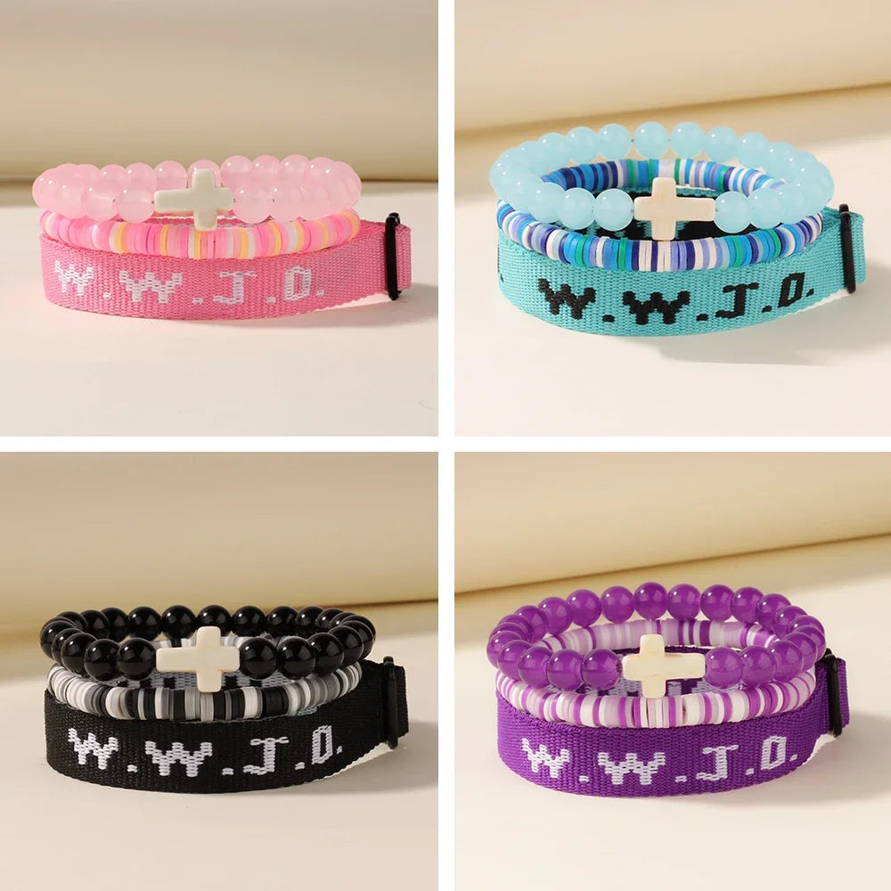 3PCS WWJD Bracelets Set
