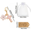 10-50 Sets Gold Cross Flower Keychains
